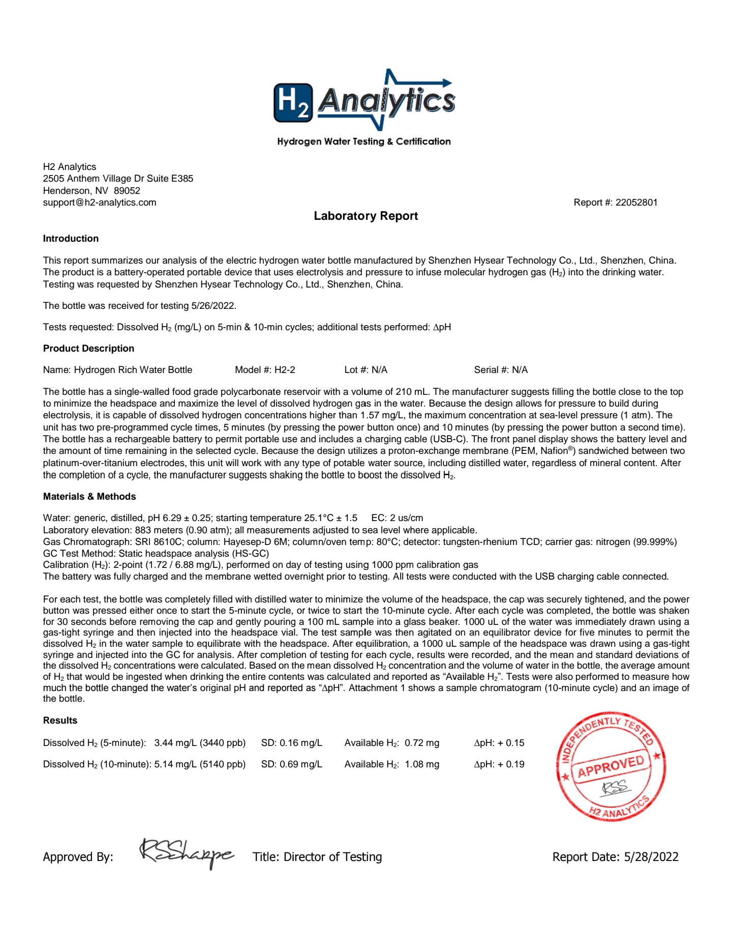 NEW Osmio H2Xagen Hydrogen Water Bottle 210ml 5 COLOUR OPTIONS >4PPM H2*