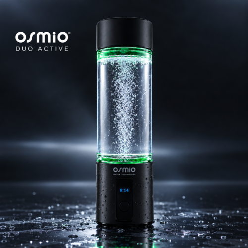 Osmio Duo Active Hydrogen Water Bottle (Black) 350ml