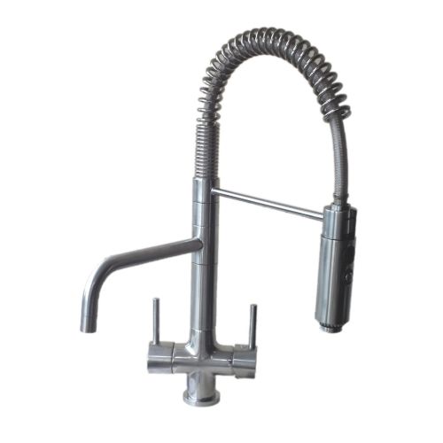 Osmio Azzurra Breve Brushed Chrome 3-Way (Tri-flow) Kitchen Tap Spray Hose