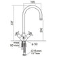 Osmio Kensington Chrome 3-Way (Tri-flow) Kitchen Tap